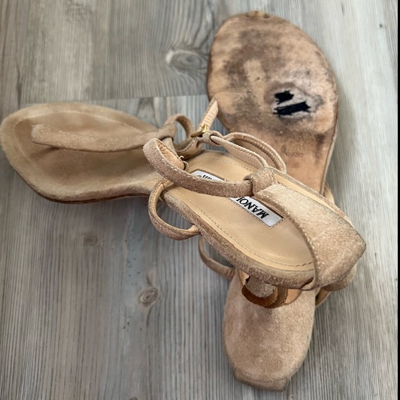 Manolo Blahnik Suede Sandals - Picture 9 of 9